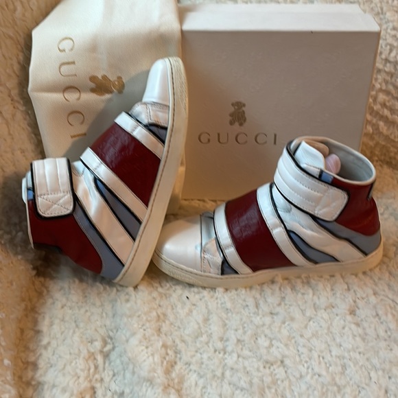 Gucci Kids White Leather Coda Pop High-top Sneaker - Picture 7 of 9